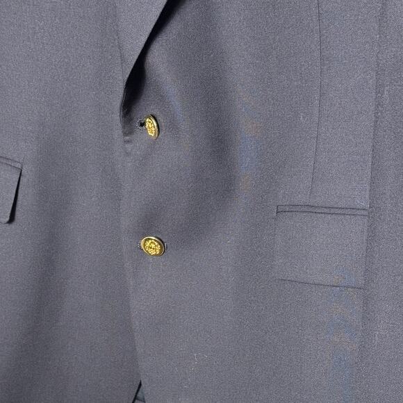 Vintage Botany 500 Gold Button Blazer Jacket 46R Men’s Navy Blue Wool Blend READ - Picture 5 of 12
